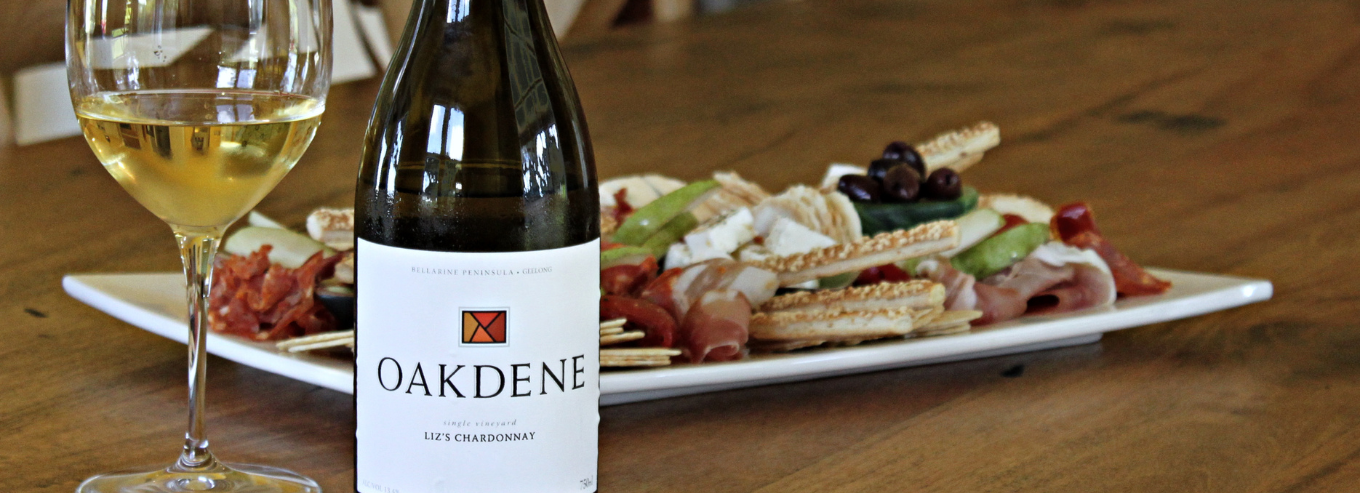 Plate of food served with Oakdene Liz Chardonnay